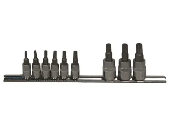 JONNESWAY Sada zástrčných hlavíc TS 5-hranný Torx s otvorom - 1/4" a 3/8" (JS08H23TS9S)