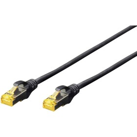 Digitus DK-1644-A-050/BL RJ45 sieťové káble, prepojovacie káble CAT 6A S/FTP 5.00 m čierna bez halogénov, krútené páry, s ochranou, samozhášavý 1 ks; DK-1644-A-050/BL