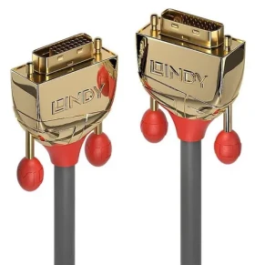 Lindy DVI-D Dual Link Gold Line 2m šedá / Kábel DVI-D / Pozlátené konektory / 2560×1600 px / 9,9 Gbit/s (36202)