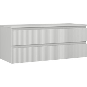 MEXEN/S - Rivel kúpeľňová skrinka pod umývadlo 120 cm s doskou, 2 zásuvky, reliéf, šedá mat 91A20-12047-2-BFFC62