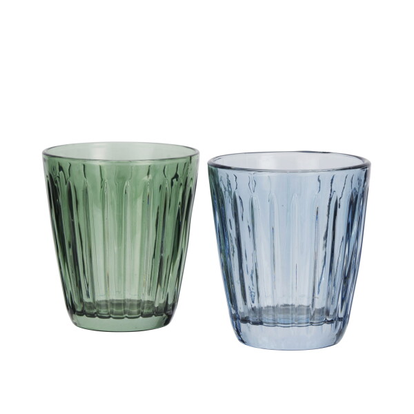 MADAM STOLTZ Sklenice Green/Blue 250 ml Modrá