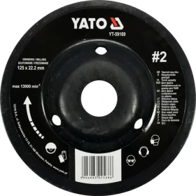 YATO Rotačná rašpľa uhlová 125 mm jemná typ 2 / Rašpľa / Upínací otvor 22,2 mm / Max. 13000 min-1 (YT-59169)
