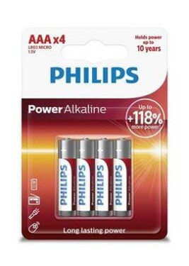 Philips LR03P4B/10 batéria AAA Power Alkaline - 4ks (LR03P4B/10)