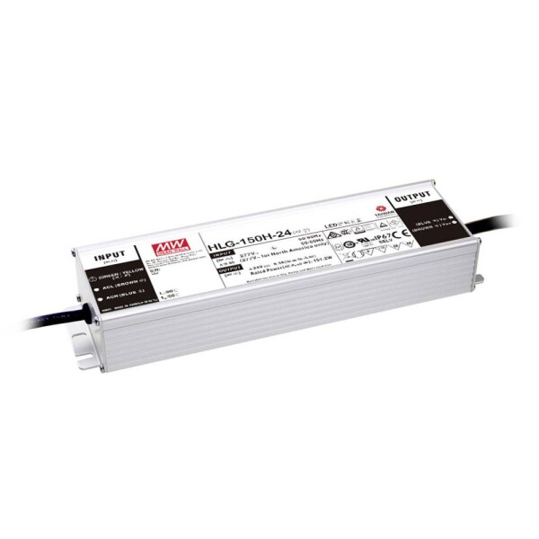MEAN WELL LED driver konštantné napätie, konštantný prúd 150 W 10 A 15 V/DC stmievací funkcie 3v1, montáž na nehorľavom povrchu, schválenie nábytku,; HLG-150H-15B