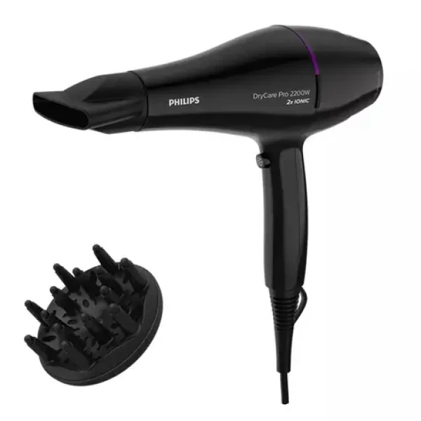 Philips DryCare BHD274-00 čierna / sušič vlasov / 2200W / 6 rýchlostí / ThermoProtect / Cool Shot / Ionizácia / Difuzér (BHD274/00)