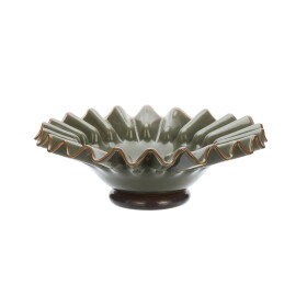 MADAM STOLTZ Dekoratívna sklenená misa Green/Brown Ø 23 cm