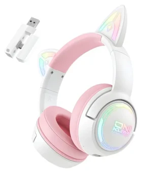 ONIKUMA GT838 ružová / Herné slúchadlá / Bluetooth 5.3 / RGB / výdrž 10 h / USB-C (GT838 Pink)