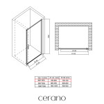 CERANO - Sprchové otočné dvere Porte L/P - 8 mm - čierna matná, transparentné sklo - 80x195 CER-413486