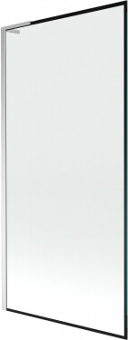 MEXEN/S - Next L vaňová zástena FIX 90 x 150, čierna vzor, chróm 895-090-000-03-70-01