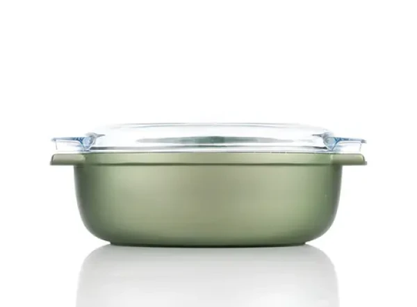 Risoli DR Green zelená / Pekáč / oválny so sklenenou pokrievkou / 36 x 24 cm / liaty hliník 6 mm / Green Stone bez PFOA (00109DR/36GS)