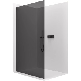 CERANO - Sprchová zástena Walk-in Crystal Ľ/P - 10 mm - bezvzperový systém - čierna matná, grafitové sklo - 120x200 CER-8050BD82695
