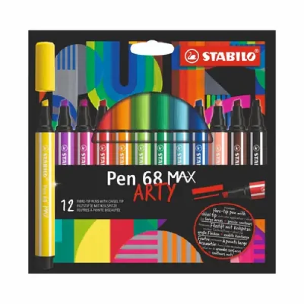 STABILO® Pen 68 MAX - ARTY - 12 ks sada - 12 rôznych farieb (768/12-21)