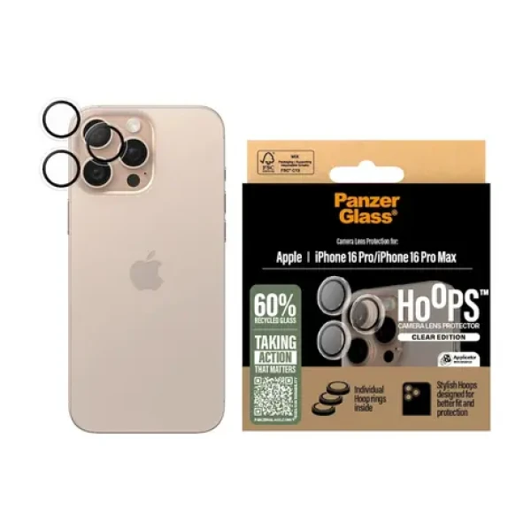 PanzerGlass Hoops Apple iPhone 16 Pro/15 Pro/16 Pro Max/15 Pro Max číre ochranné krúžky pre šošovky fotoaparátu (1286)