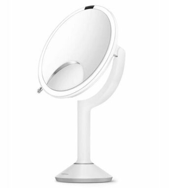 Simplehuman Kozmetické zrkadlo Sensor TRIO / LED osvetlenie/ 1x/5x/10/ dobíjací/ biela nerez (ST3038)