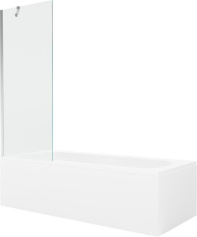 MEXEN/S - Vega obdĺžniková vaňa 170 x 70 cm s panelom + vaňová zástena 70, transparent, chróm 550117070X9507000001