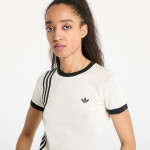 Tričko adidas Knitted 3 Stripe Short Tee Cream White M