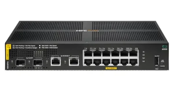 HPE Aruba 6000 12G / Switch / 12x Gigabit RJ45 / PoE+ Class4 (R8N89A)