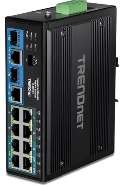 Trendnet Priemyselný switch 10- Port PoE++ / Switch / Gigabit / 360 W PoE / 20 Gbit/s / IP30 DIN-Rail (TI-BG104)