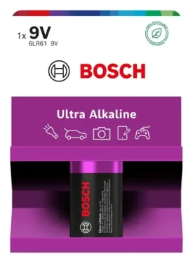 BOSCH 6LR61UA1B/00 Ultra Alkaline 9V / Batéria / Alkalická / 6LR61 / 1 ks (8594162800124)