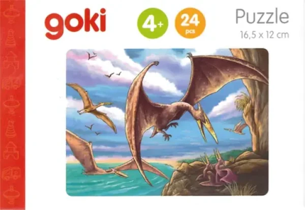 GOKI Drevené puzzle Dinosaury: Pterodactyl
