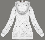 Svetlošedá dámska mikina s kapucňou a hviezdičkovým vzorom (2305) odstíny šedé 46