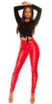 Sexy KouCla Latex Look pants with lacing red