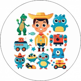 Jedlý papier Toy Story Woody s hračkami-01 19,5 cm - Pictu Hap - Pictu Hap