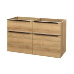 Mereo Mailo, kúpeľňová skrinka 121 cm, dub Riviera, čierne madlo CN523SB