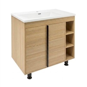 Kúpeľňová skrinka s matným bielym umývadlom Naturel Lucca 79x70x45 cm dub mat LUCCA80DU3AM LUCCA80DU3AM
