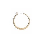 GUESS náušnice Gold-Tone Flat Logo Hoop zlaté Zlatá