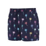 Pánske plavecké šortky Happy Self SM29-23 tmavo modré/kvety - vzor - Self XL