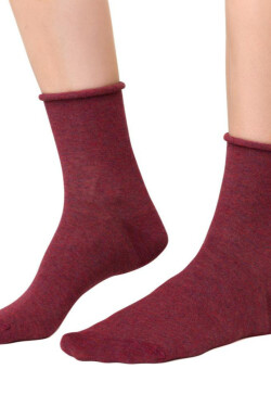 DÁMSKE PONOŽKY S KAŠMÍROM 083 MAROON MÉLANGE 35-37
