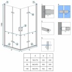 REA/S - Sprchová kabína Molier Chrome Double 80x80 KPL-K6368