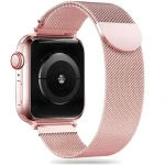 Tech-Protect MilaneseBand ružová / Remienok milánsky ťah / pre Apple Watch Series 4-9, SE, Ultra 1 a 2 / 42/44/45/49 mm