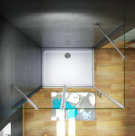 H K - Obdĺžnikový sprchovací kút MELODY B5 80x90 cm s jednokrídlovými dverami s pevnou stenou vrátane sprchovej vaničky z liateho mramoru SE-MELODYB58090/THOR-9080