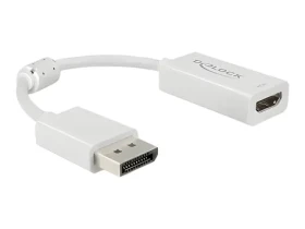 DeLock 63936 biela / Adaptér / DisplayPort 1.4 samec - HDMI-A samica / 4K 60Hz / HDR / 10 cm (63936)