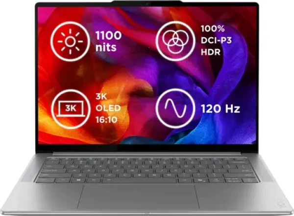 Lenovo Yoga Pro 7 14IAH10 sivá / 14.5" 3K T / Intel Core Ultra 9 285H / 32 GB / 1TB SSD / Intel Arc 140T / W11P (83KF0023CK)