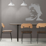 Veselá Stena Samolepka Mick Jagger Farba: šedá, Veľkosť: 60 x 60 cm