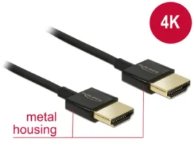 DeLock Kábel High Speed ??HDMI s Ethernetom - HDMI-A samec gt; HDMI-A samec 3D 4K / 3M / aktívny / Slim Premium (84774 )