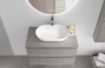 CERANO - Kúpeľňová skrinka Carole + doska pod umývadlo Navira Slim - 18 mm - betónovo šedá - 60x49,8x46 CER-8050BD82985