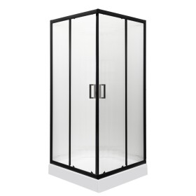 KERRA - Sprchovací kút s vaničkou Soho SQ 90 (čierny) 5907548118813