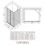 CERANO - Sprchovací kút Volpe L/P - 6 mm - chróm, transparentné sklo - 100x100x190 - zalamovacia CER-427222