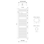 AQUALINE - ALYA vykurovacie teleso rovné 600x1703, chróm LLR106