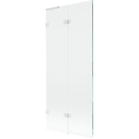 MEXEN/S - Lunar L vaňová zástena 2-krídlová ľavá 80 x 150, transparent, biela 897L-080-100-20-00-L