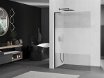 MEXEN/S - Kioto L Sprchová zástena WALK-IN 110 x 200, transparent/dekor, čierna 800-110-103-70-35