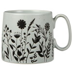 Ib Laursen Kameninový hrnček Dusty Blue flower silhouettes 300 ml