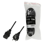 LogiLink CEE7/7 - IEC C19 čierna / Napájací kábel / 1,8 m / 16 A / 250 V (CP152)