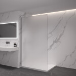 CERANO - Sprchová zástena Walk-in Onyx YL/P - 8 mm - okrúhla vzpera - chróm, mliečne sklo - 30x200 CER-8050BD71940