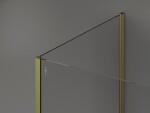 MEXEN/S - Kyoto Sprchová zástena WALK-IN 115 x 90 x 40, transparent, zlatá kartáčovaná 800-115-090-221-55-00-040
