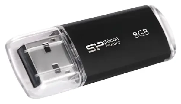 Silicon Power Ultima-II 8 GB čierna / Flash disk / USB 2.0 (SP008GBUF2M01V1K)
